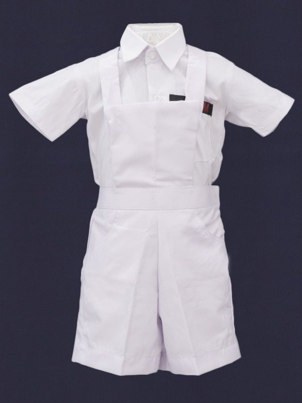 White Bib Half Pant (Pre-Nursery to KG-II)
